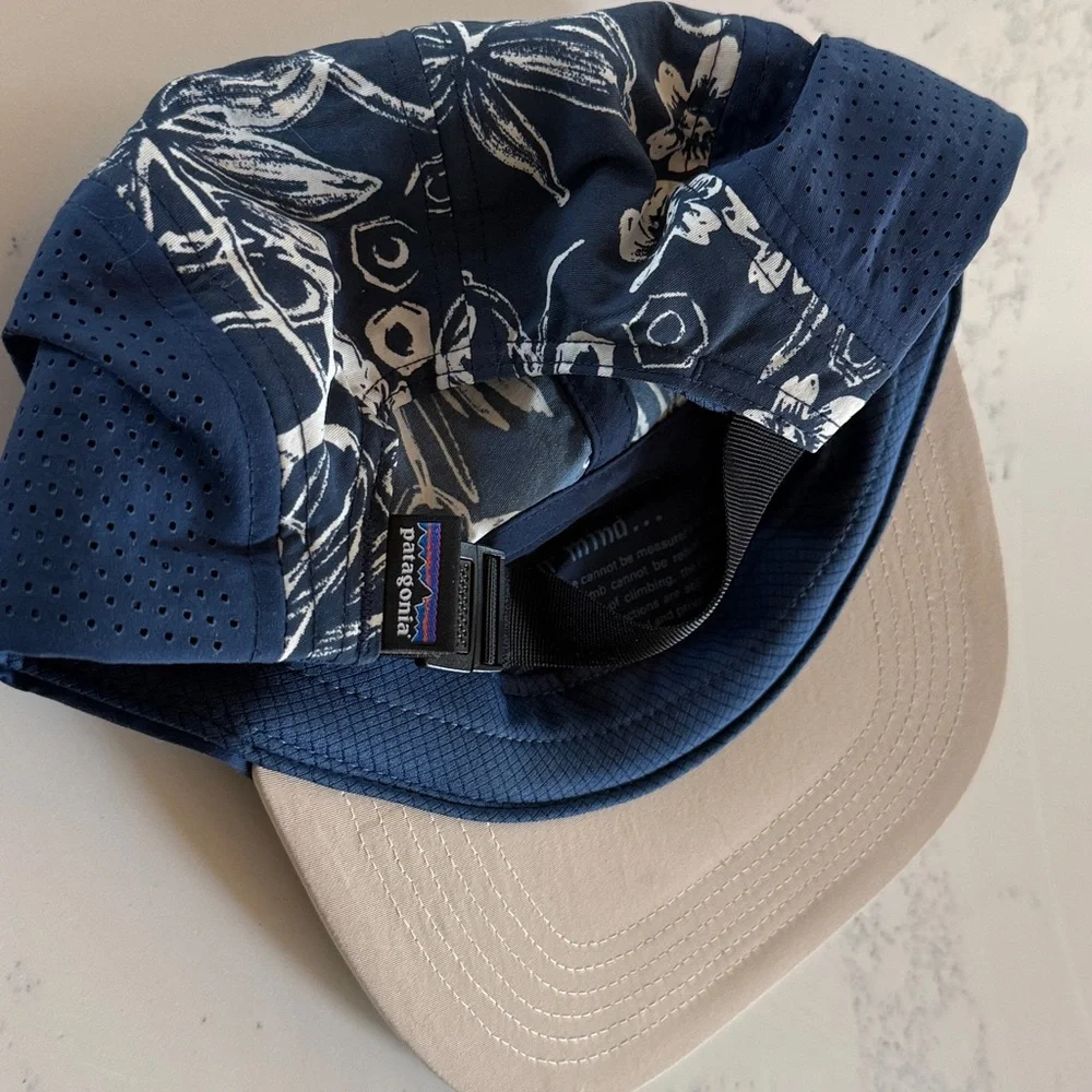 Patagonia Graphic Maclure Five-Panel Hat Limited Edition Navy Blue/ Tan Color